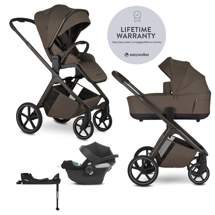 EASYWALKER Kočárek kombinovaný Zoey Chestnut Brown + CYBEX Aton B2 i-Size + základna