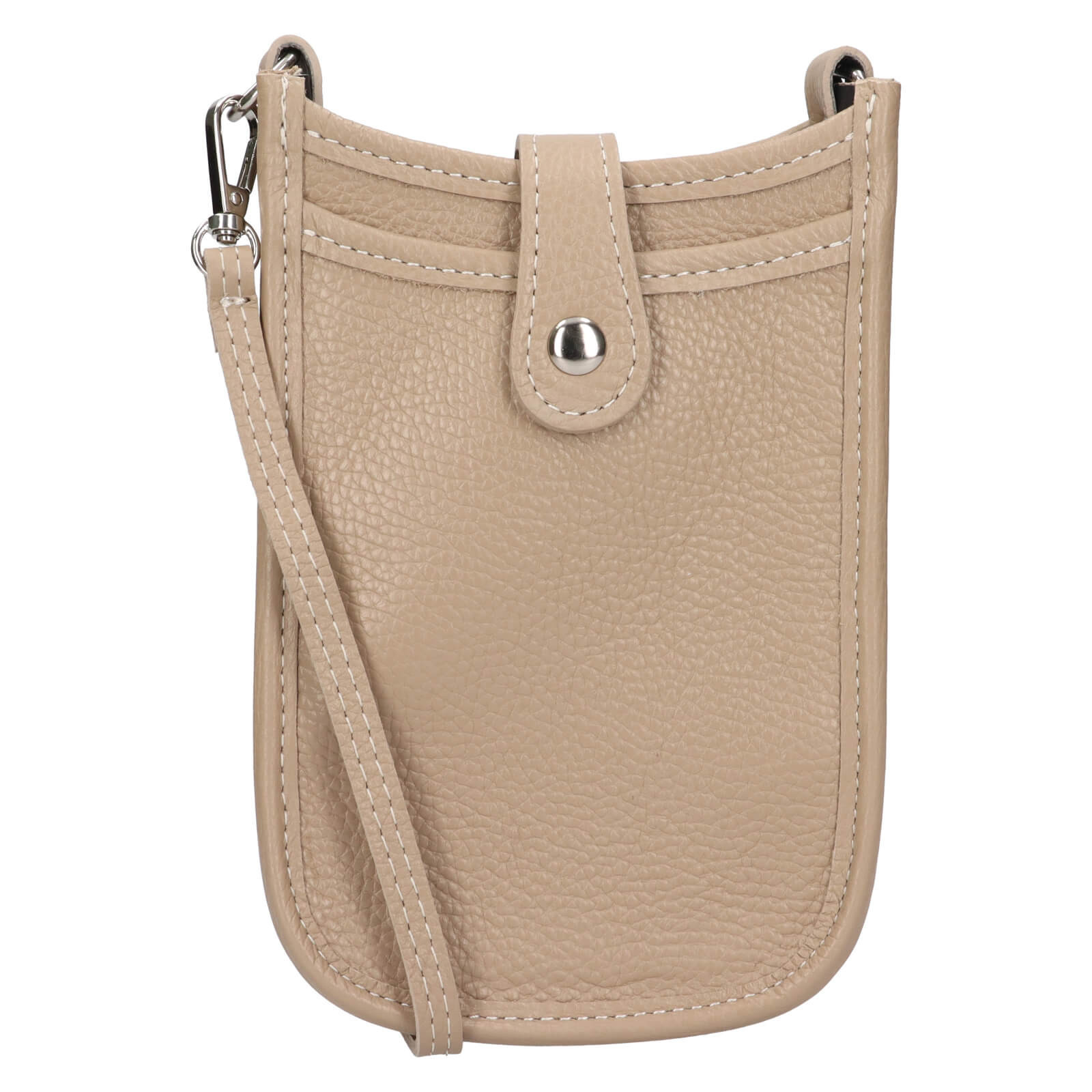 Dámská kožená kabelka na mobil a doklady Italia Simma - béžová