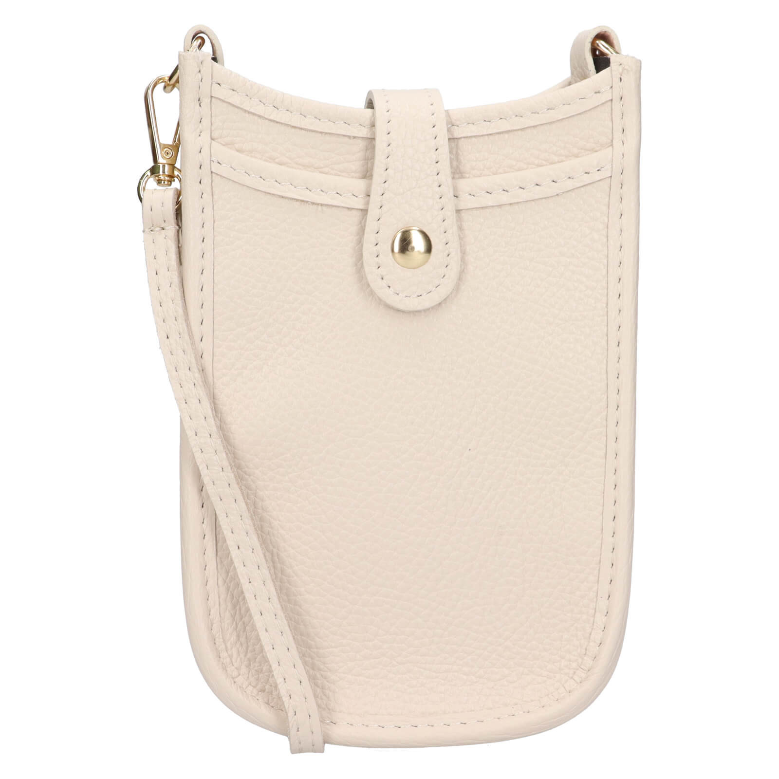 Dámská kožená kabelka na mobil a doklady Italia Simma - krémová