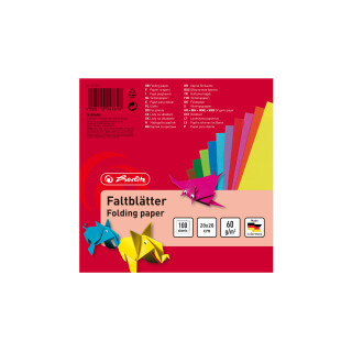 Barevné papíry 20x20 cm, 100 listů