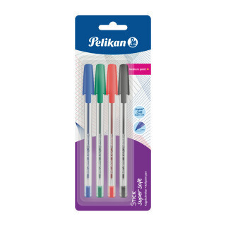 Pelikan - Kuličkové pero Stick supersoft 4ks
