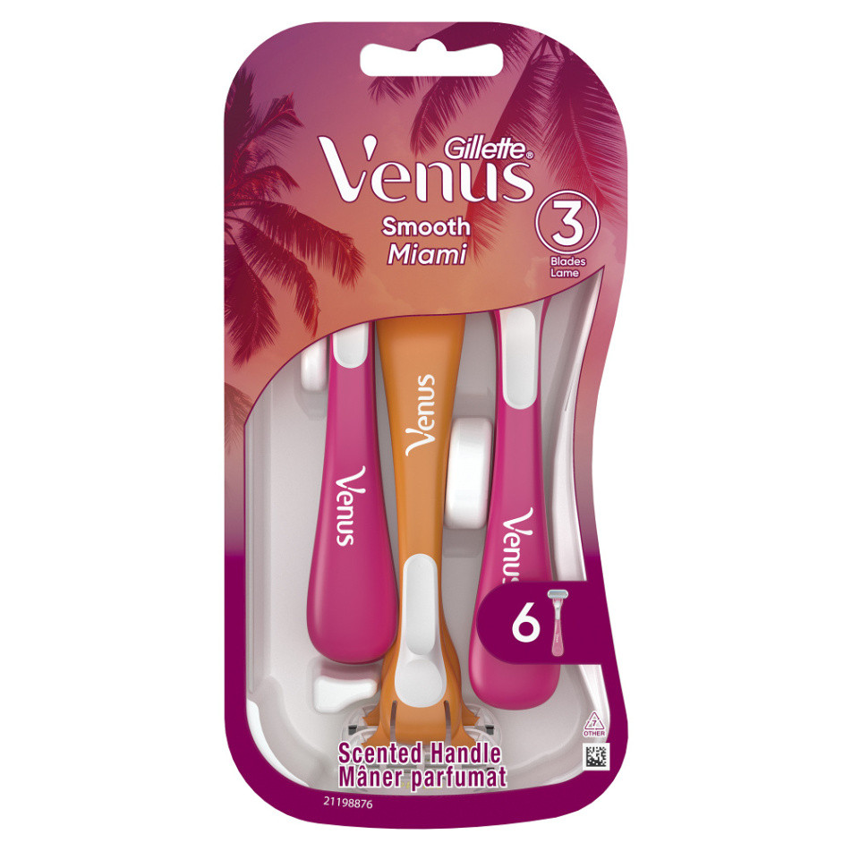 GILLETTE Venus Smooth Miami Dámská pohotová holítka 6 kusů