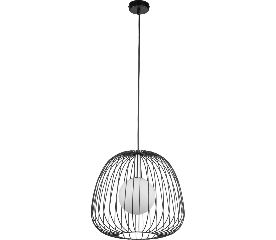 Lustr na lanku BELL 1xG9/12W/230V pr. 33 cm černá/lesklý chrom