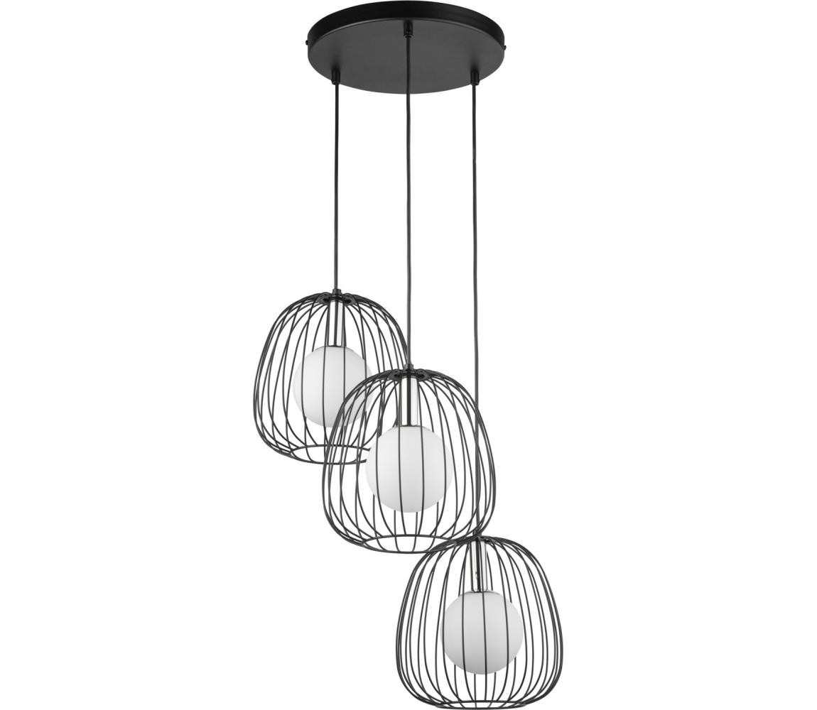 Lustr na lanku BELL 3xG9/12W/230V černá/lesklý chrom