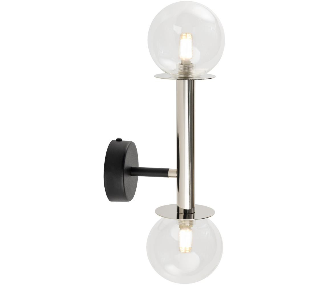 Nástěnná lampa DAISY 2xG9/12W/230V lesklý chrom/černá/čirá