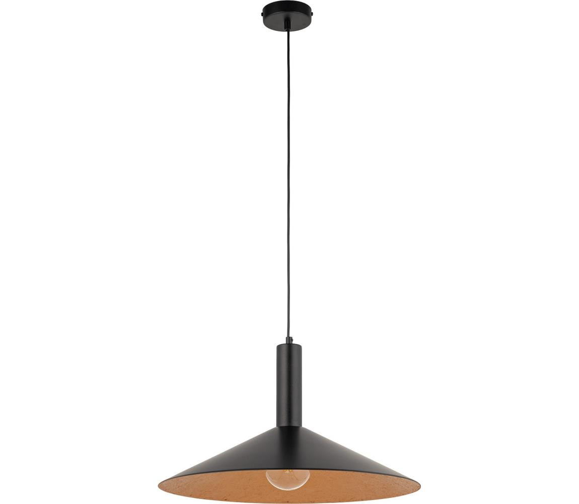 Lustr na lanku CAPRI 1xE27/15W/230V pr. 50 cm černá/měděná