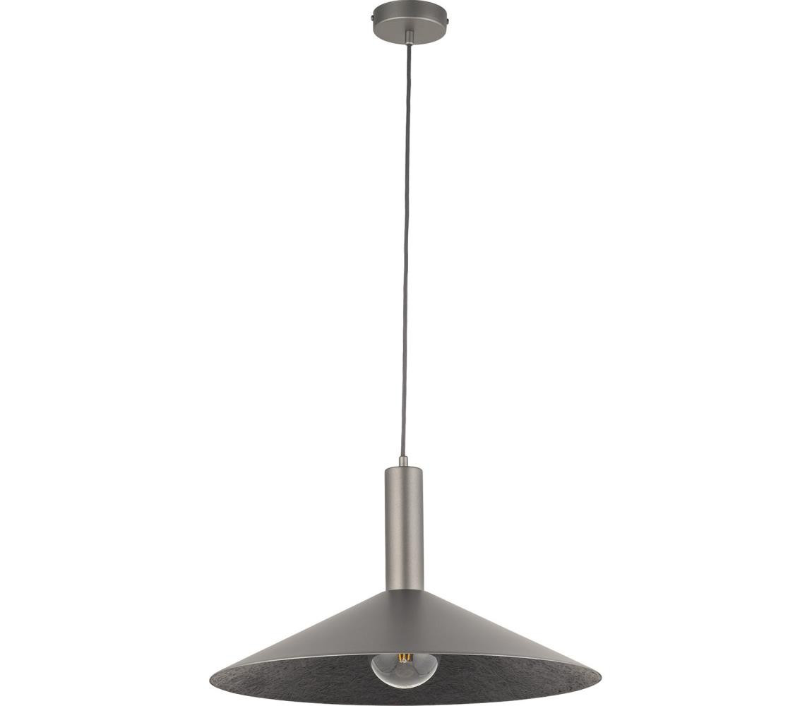 Lustr na lanku CAPRI 1xE27/15W/230V pr. 50 cm antracit/šedá