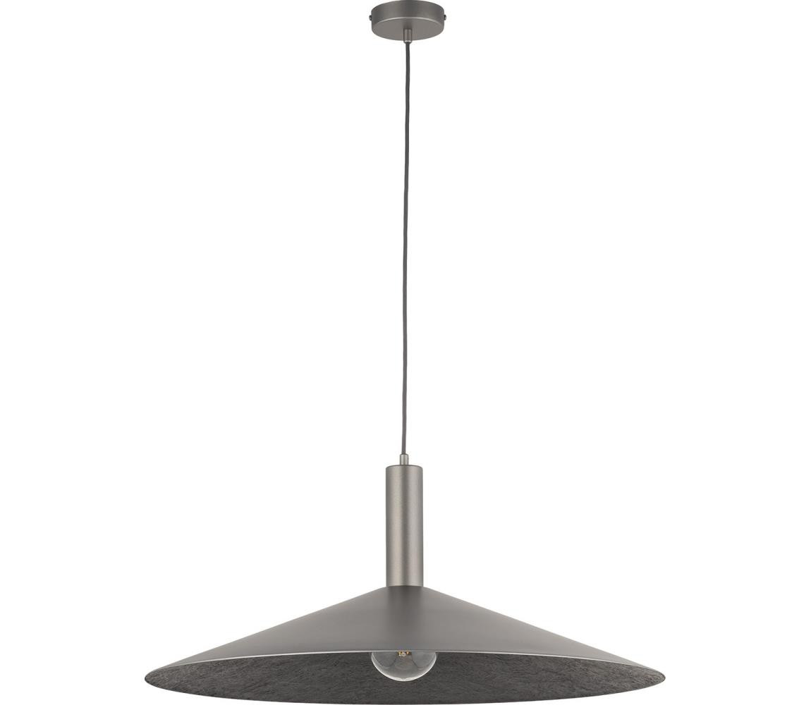 Lustr na lanku CAPRI 1xE27/15W/230V pr. 70 cm antracit/šedá