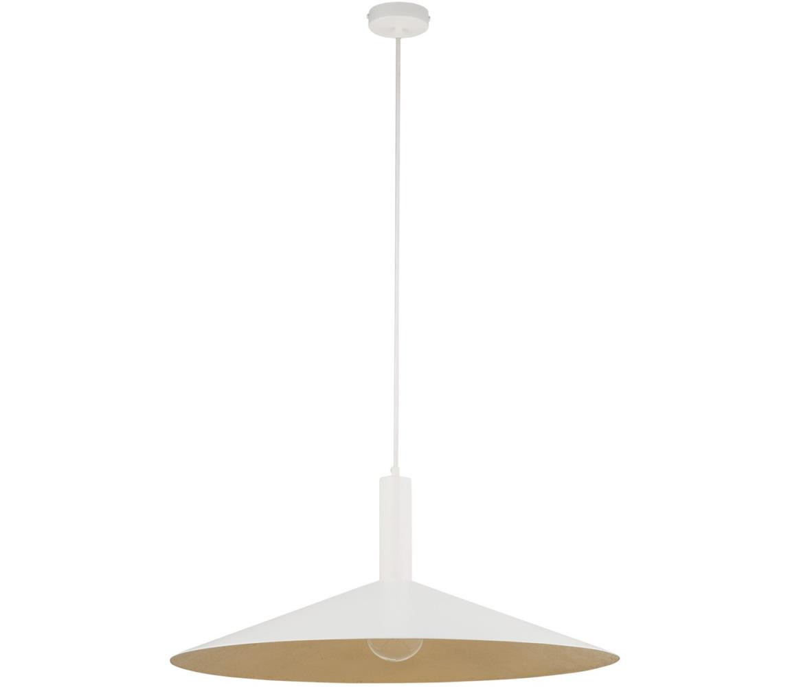 Lustr na lanku CAPRI 1xE27/15W/230V pr. 70 cm bílá/zlatá