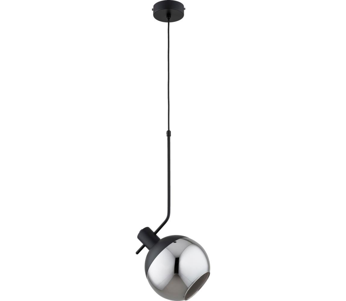 Lustr na lanku VELTO 1xE27/15W/230V černá/kouřová