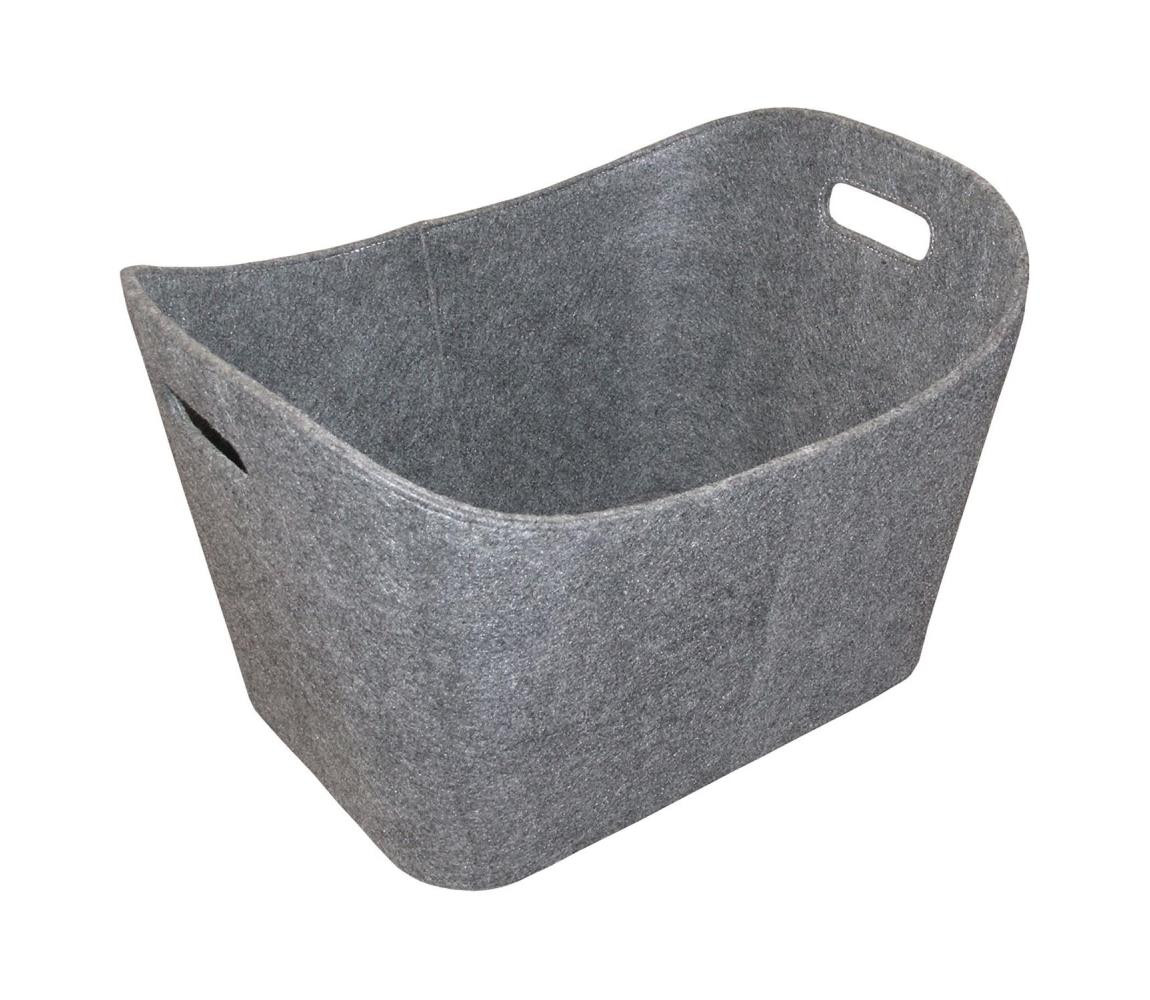 Lienbacher Plstěný koš na dřevo s držadly 35x55 cm šedá