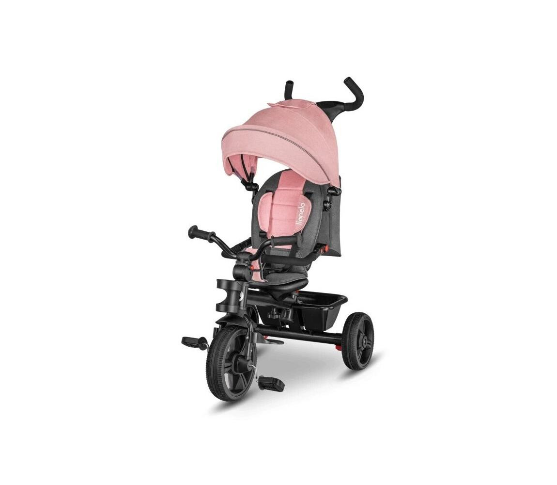 Lionelo Lionelo - Dětská tříkolka HAARI růžová/šedá