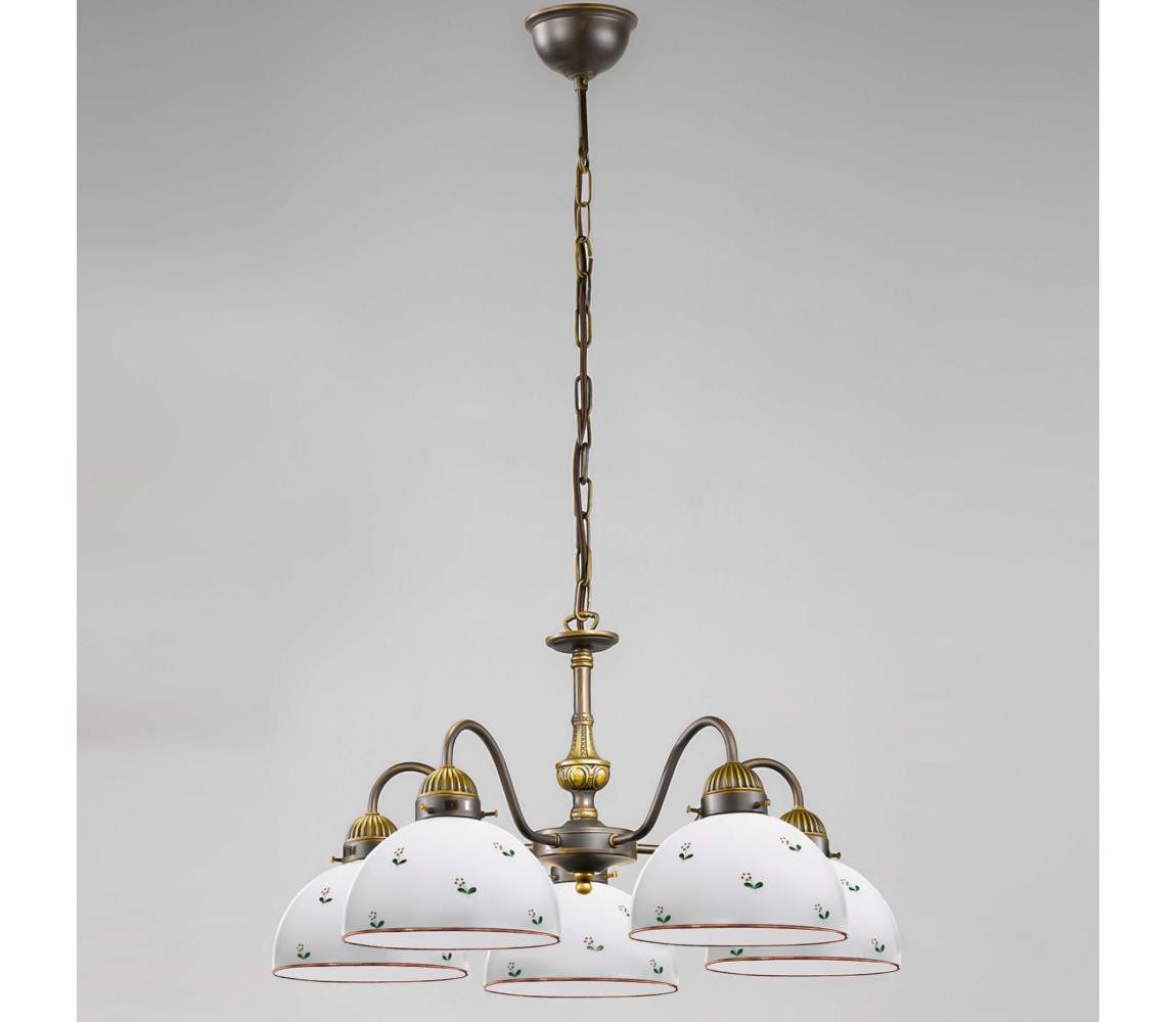 Kolarz Kolarz 731.85.69 - Lustr na řetězu NONNA 5xE27/75W/230V červená