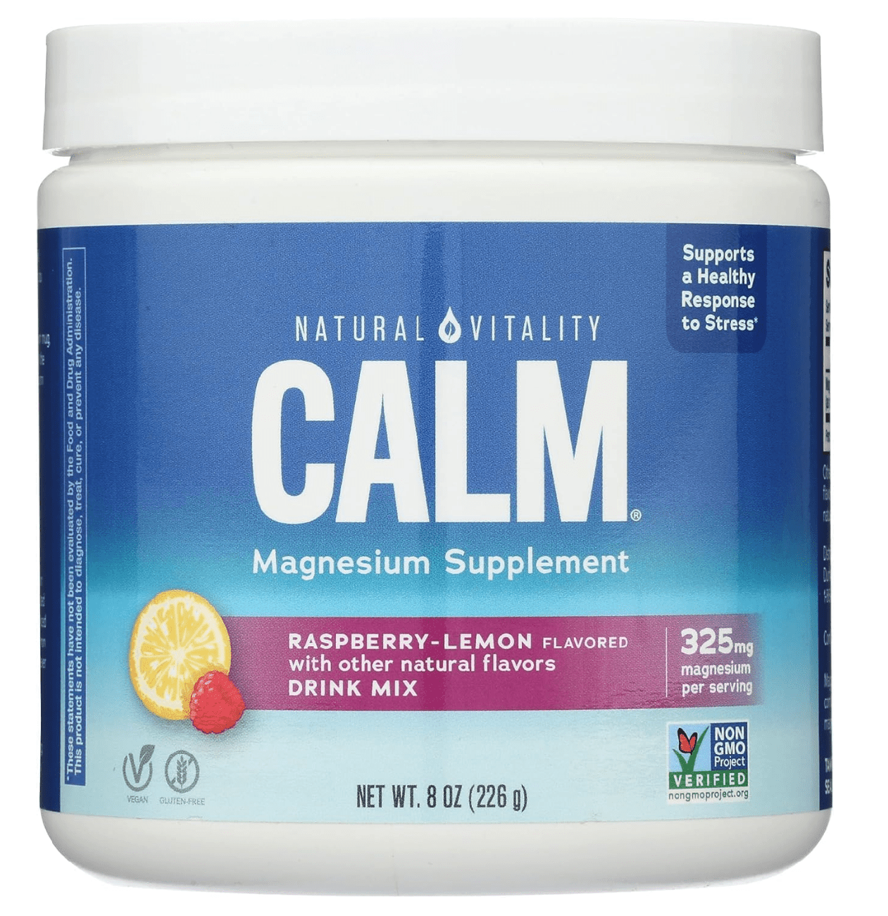 Natural Vitality Calm Magnesium Drink Mix, hořčík, malina a citron, 226 g