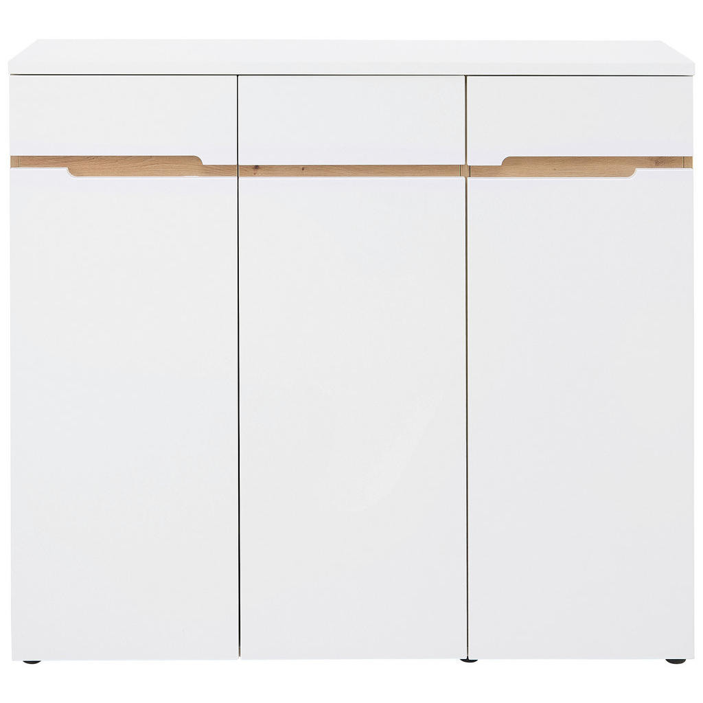 Voleo BOTNÍK, bílá, dub artisan, 120/107/38 cm