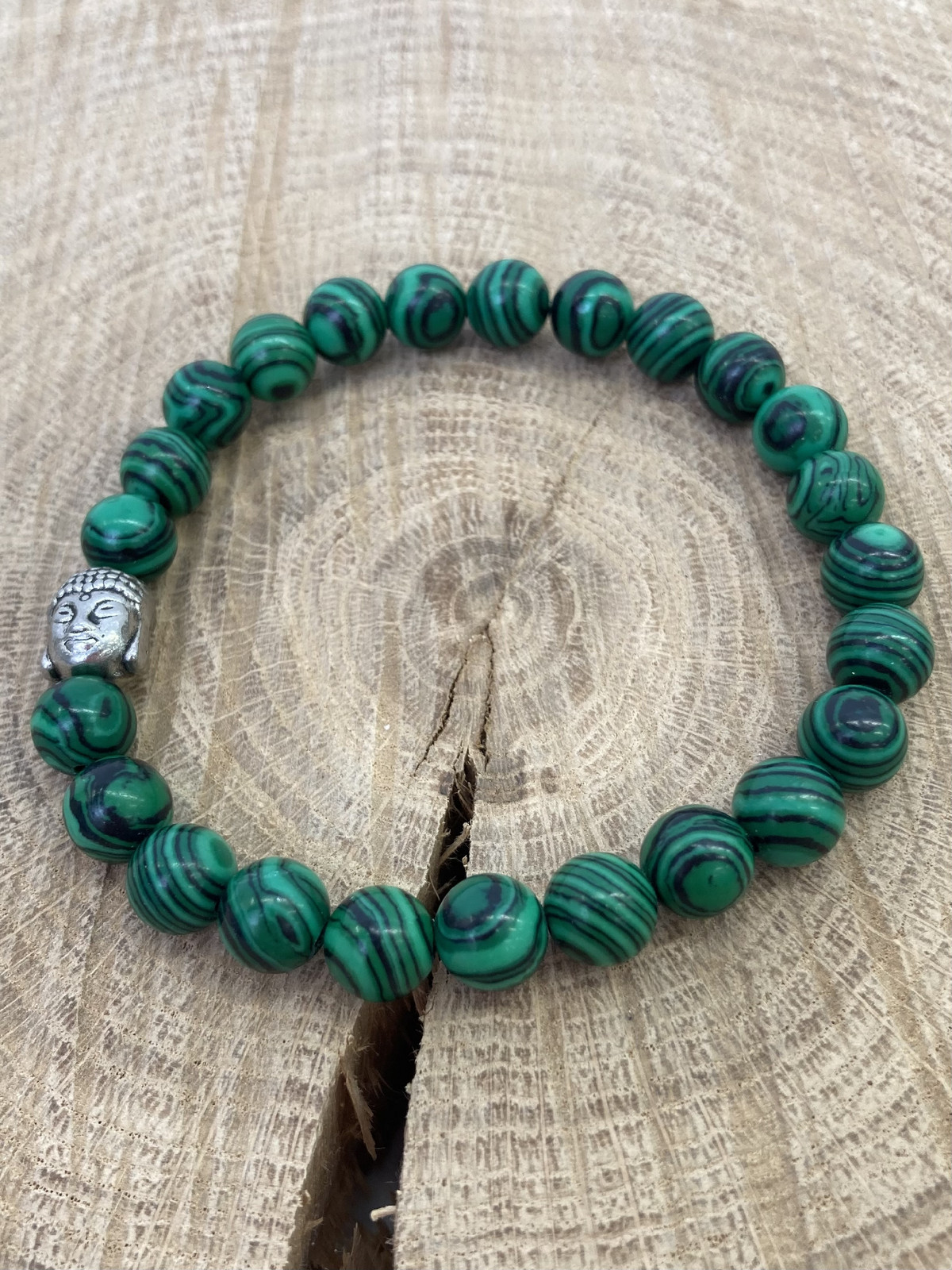 Himalife Energetický náramek Malachit s Buddhou