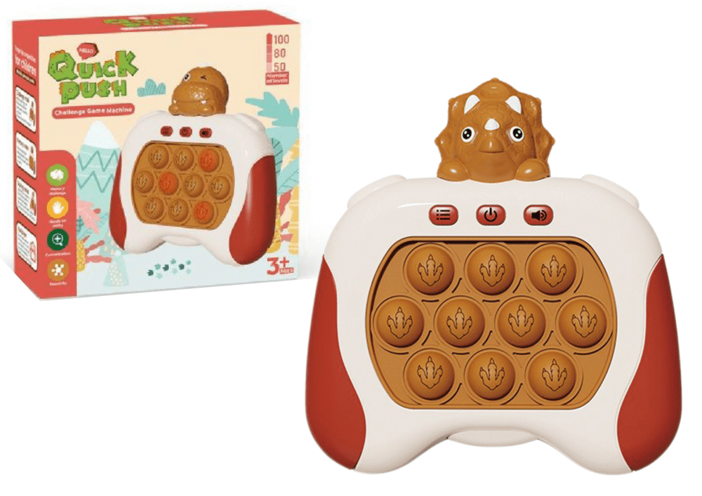 mamido Smyslová hra Pop It Triceratops s efekty hnědá