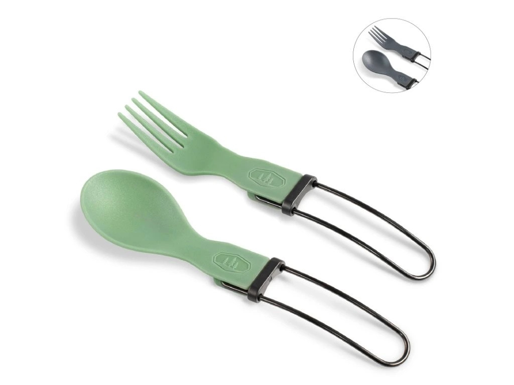 GSI Outdoors Tekk Folding Cutlery Set Green 090497721236