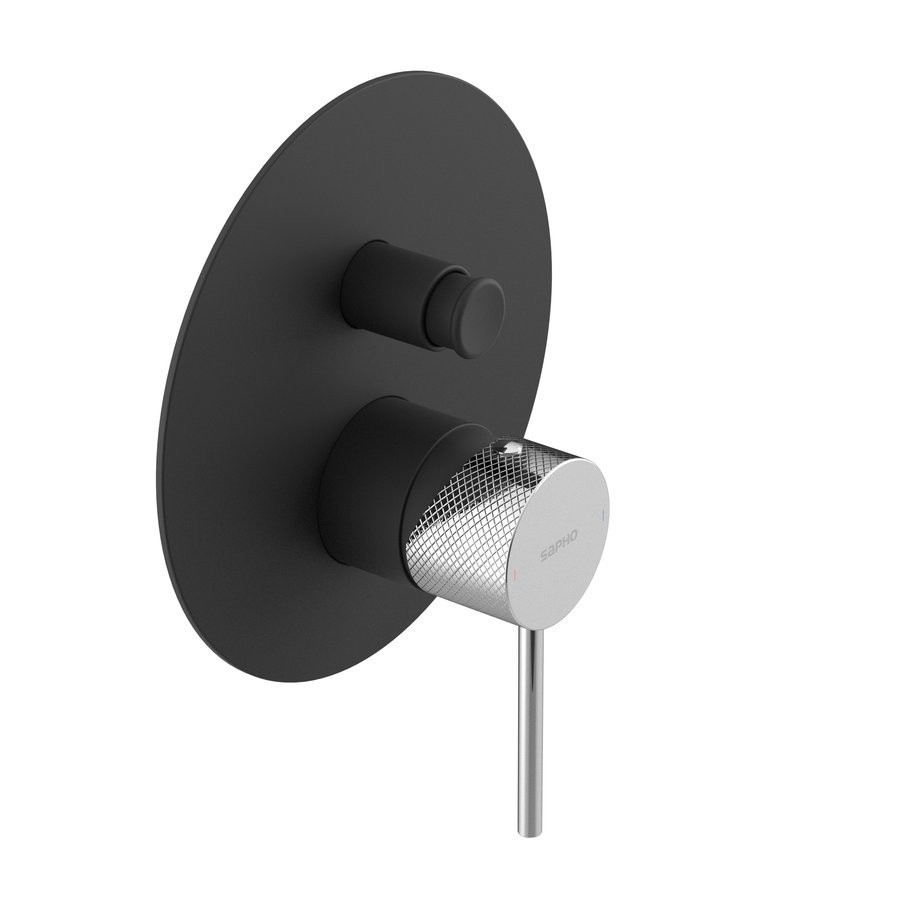 SAPHO ULTRASAN podomítková sprchová baterie, 2 výstupy, černá mat/chrom UT042VBC