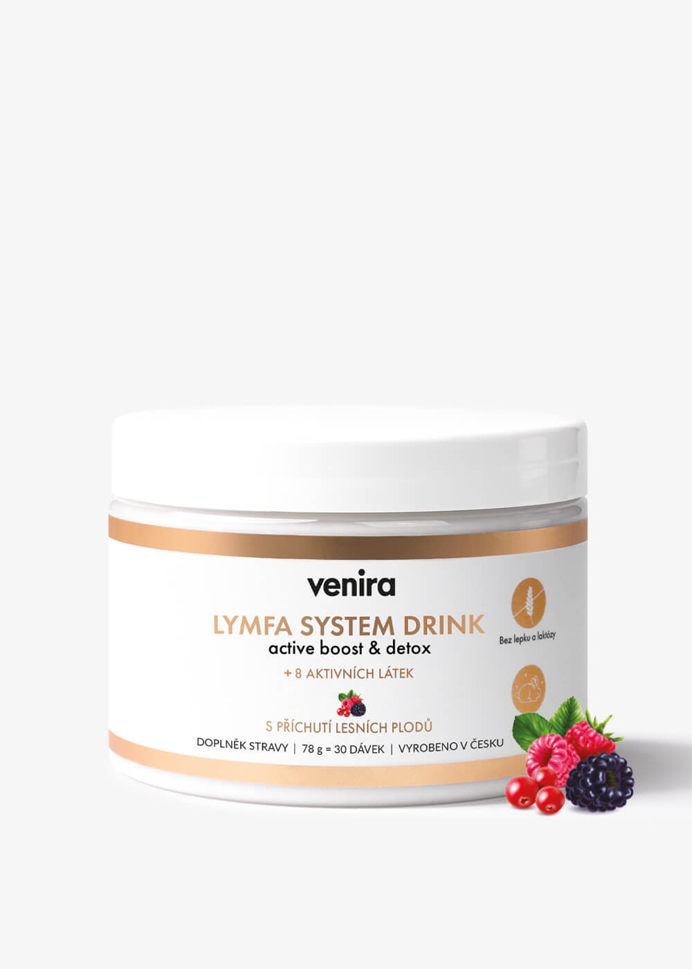 VENIRA lymfa system, active boost & detox, lesní plody, 78 g