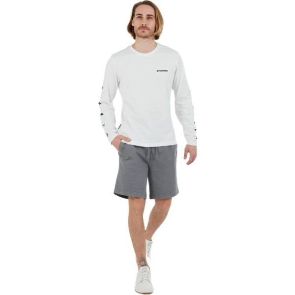 FUNDANGO ESSENTIAL Pánské tričko s dlouhým rukávem, bílá, velikost