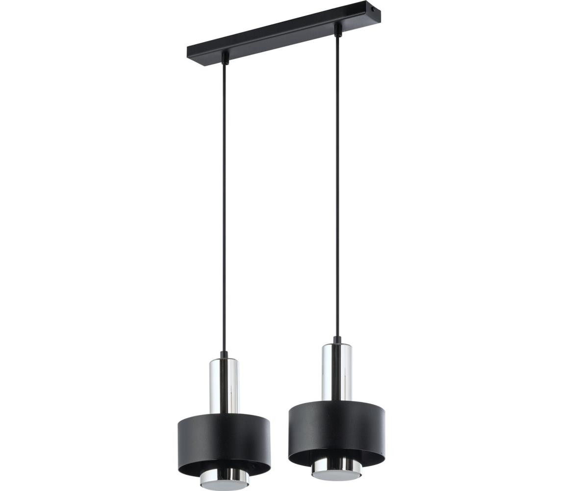 Lustr na lanku RIF LUX 2xGX53/12W/230V černá/lesklý chrom