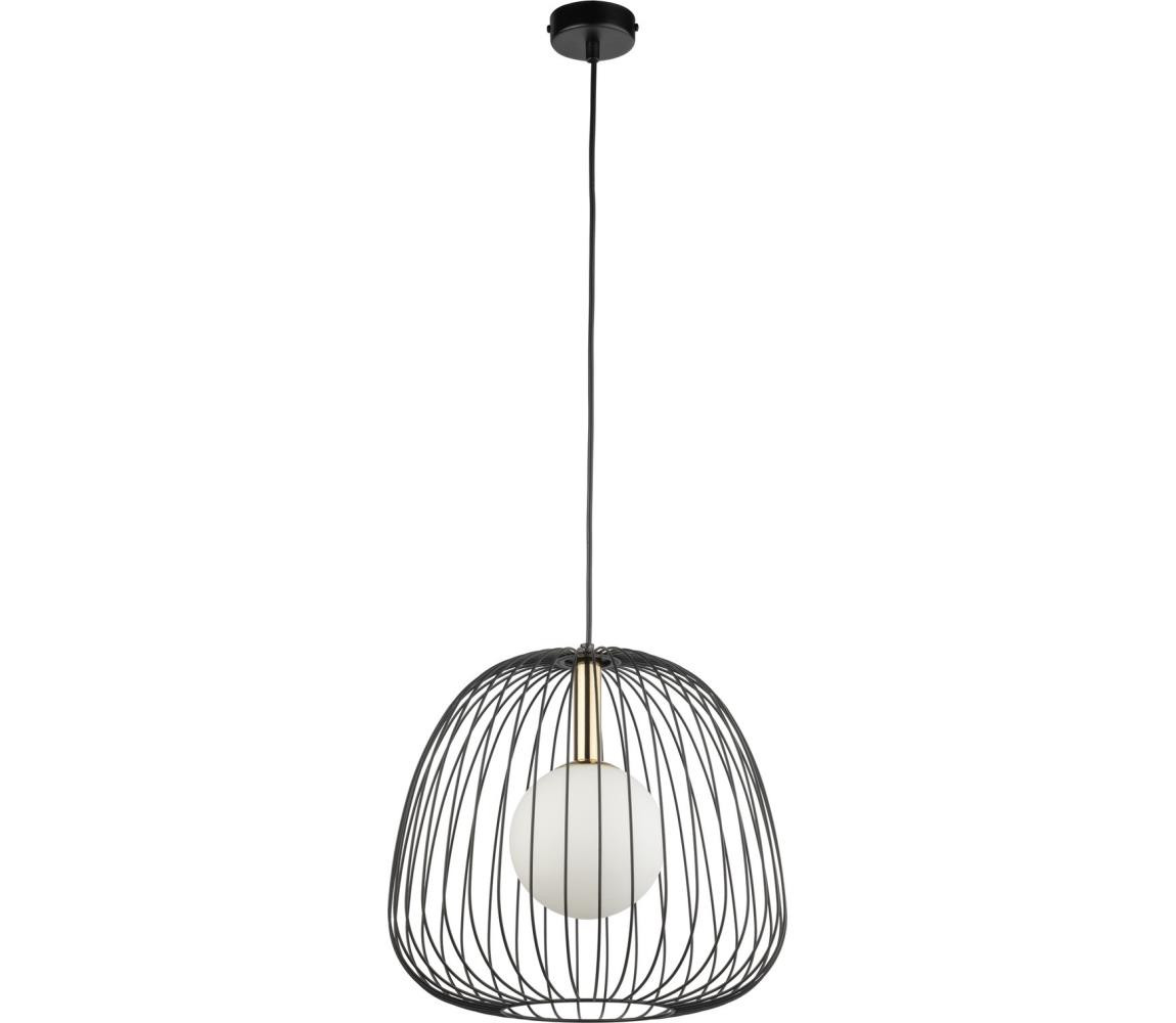 Lustr na lanku BELL 1xG9/12W/230V pr. 33 cm černá/zlatá