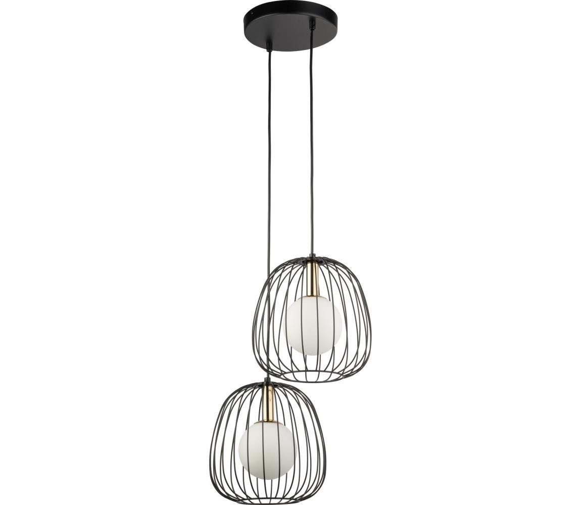 Lustr na lanku BELL 2xG9/12W/230V černá/zlatá