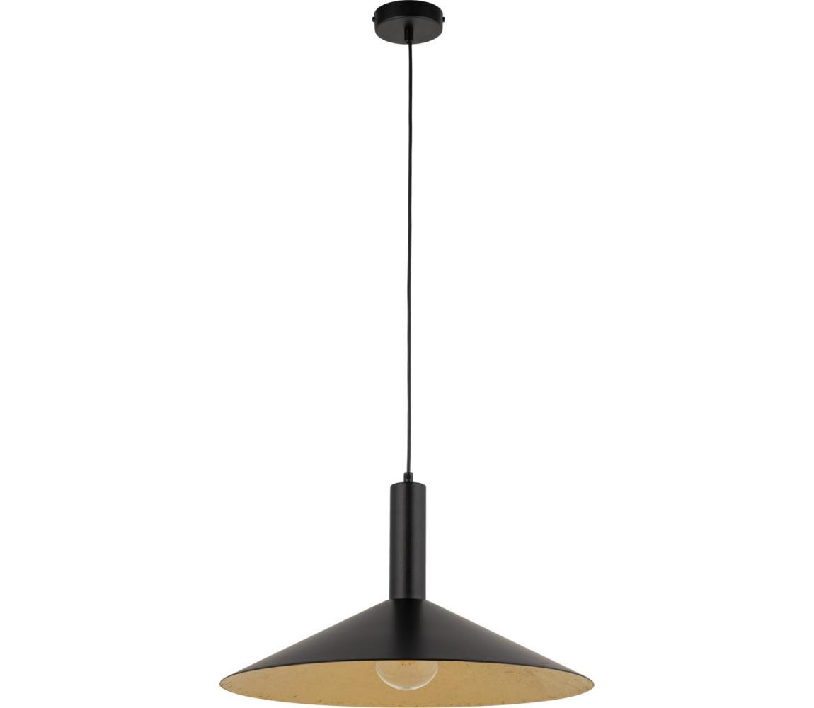 Lustr na lanku CAPRI 1xE27/15W/230V pr. 50 cm černá/zlatá