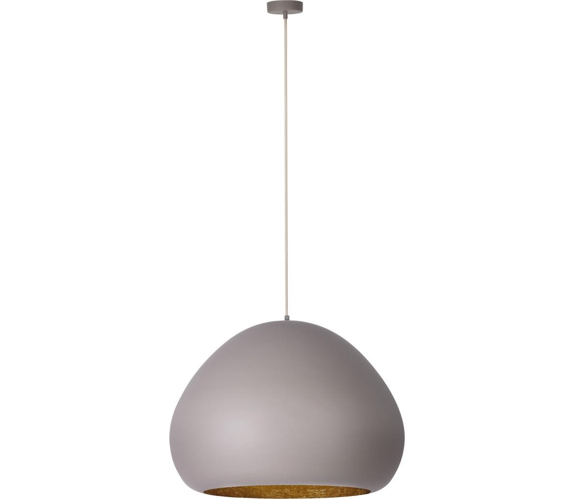 Lustr na lanku LAVA 1xE27/15W/230V taupe/zlatá