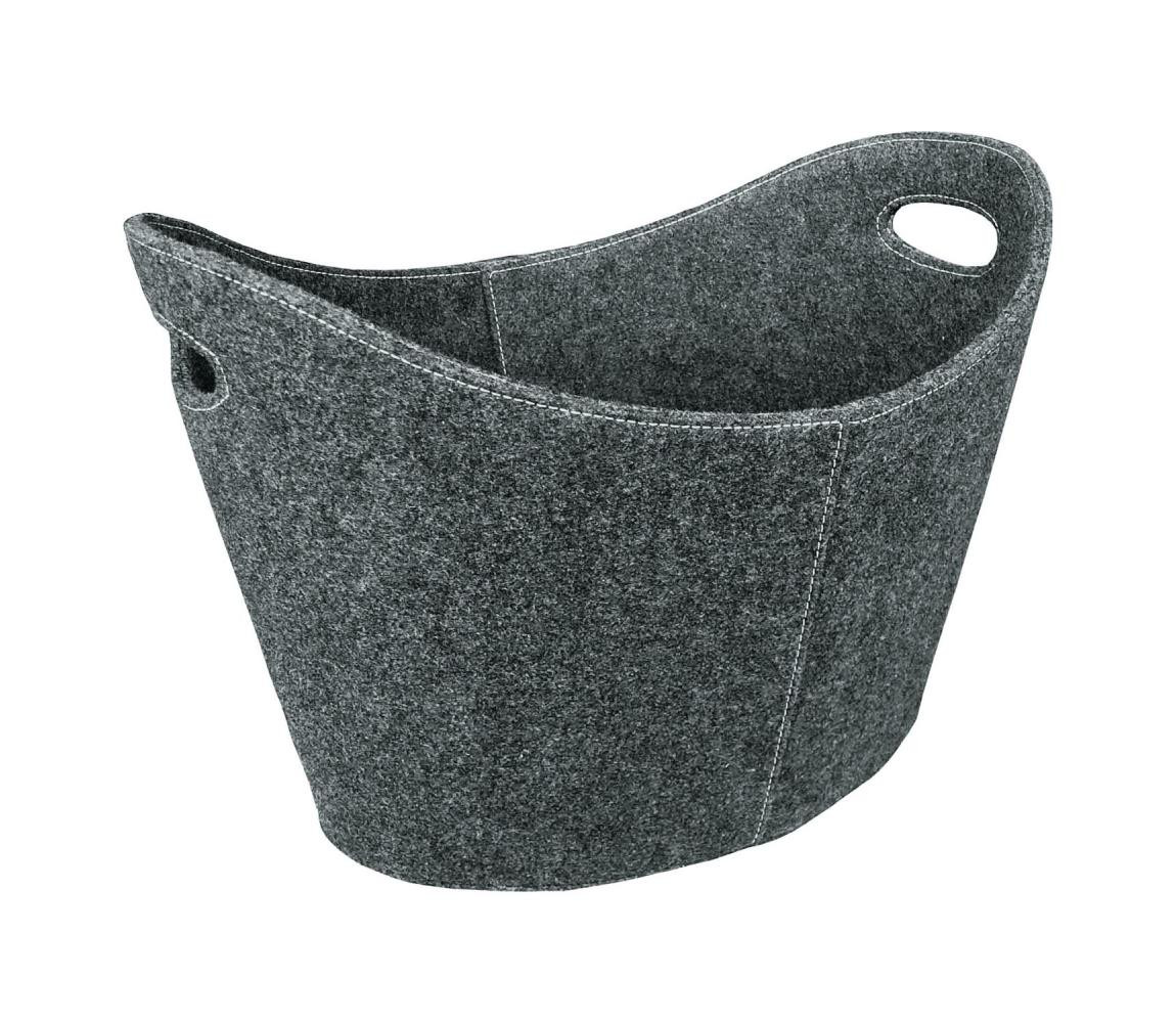 Lienbacher Plstěný koš na dřevo s držadly 54x40 cm šedá