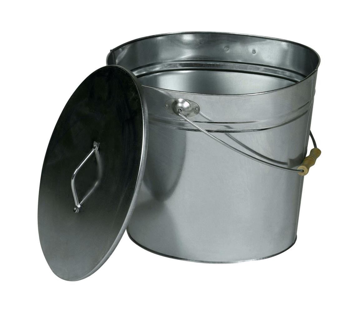 Lienbacher Kbelík na popel s víkem 15 l lesklý chrom