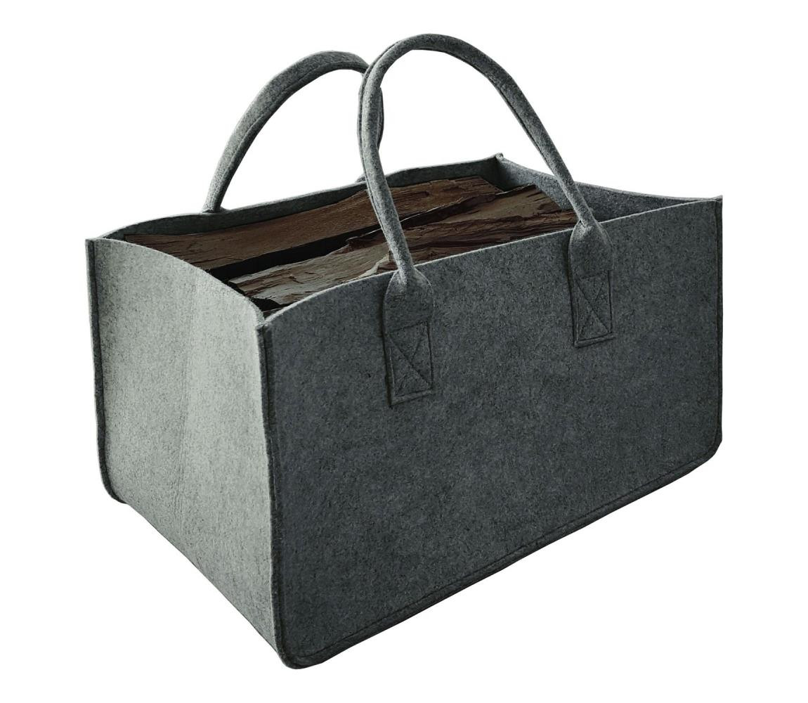 Lienbacher Plstěný koš na dřevo s držadly 27x50 cm šedá