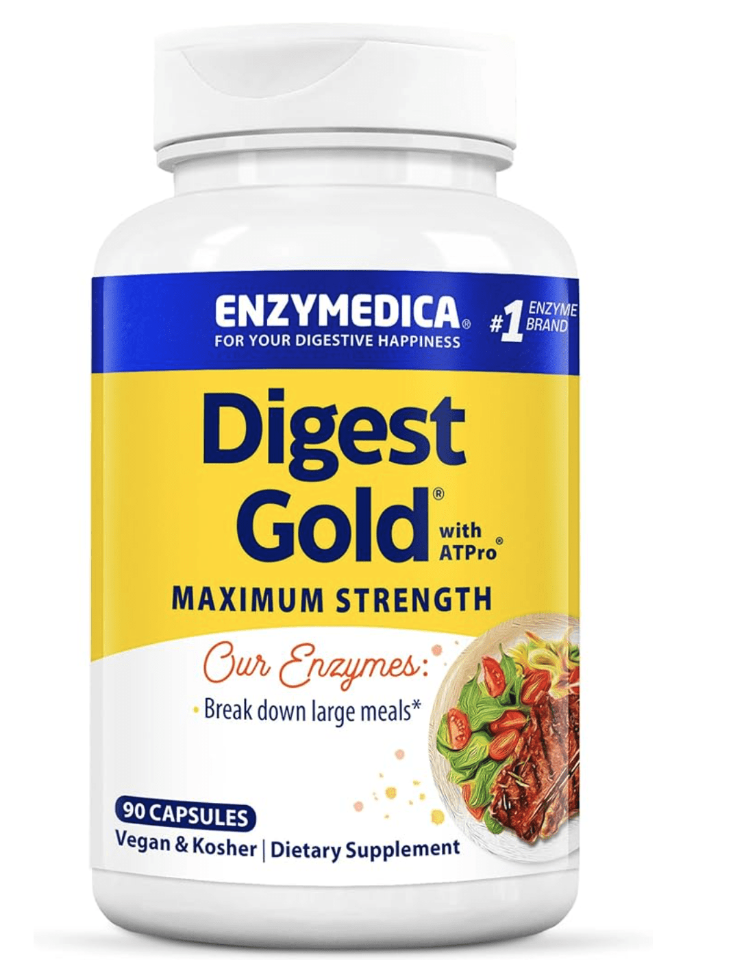 Enzymedica Digest Gold Maximum Strenght, Trávící enzymy, 90 kapslí