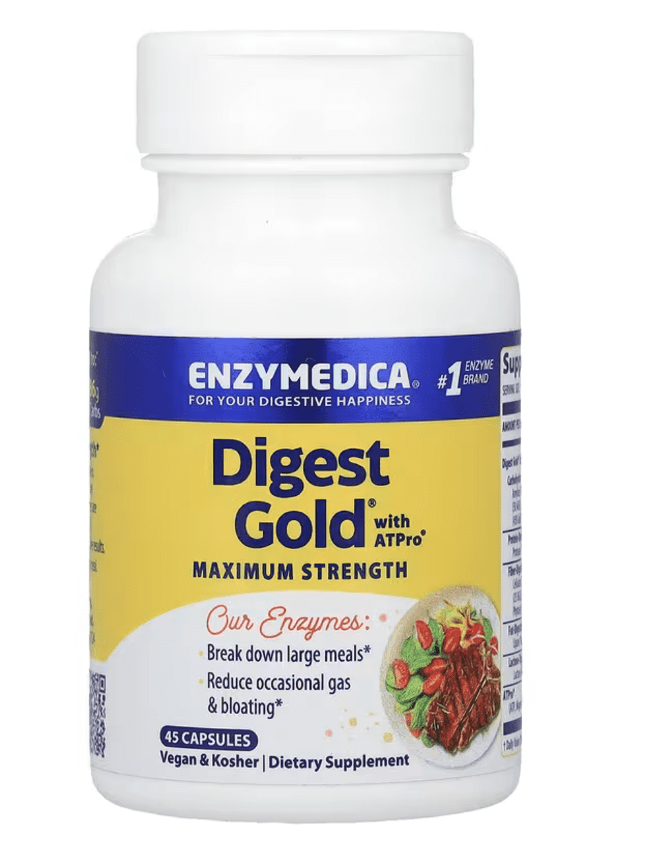 Enzymedica Digest Gold Maximum Strenght, Trávící enzymy, 45 kapslí