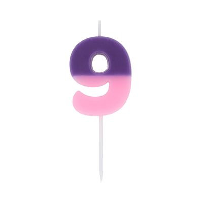Svíčka dortová dvoubarevná číslo 9 Albi