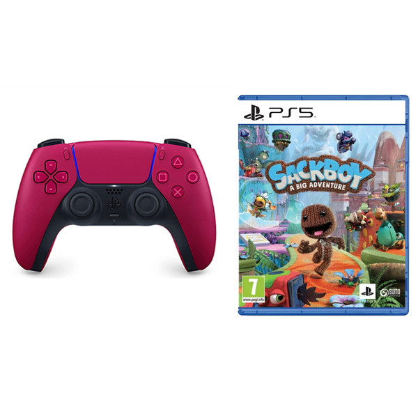 PlayStation DualSense Wireless Controller, cosmic red + Sackboy: A Big Adventure CZ