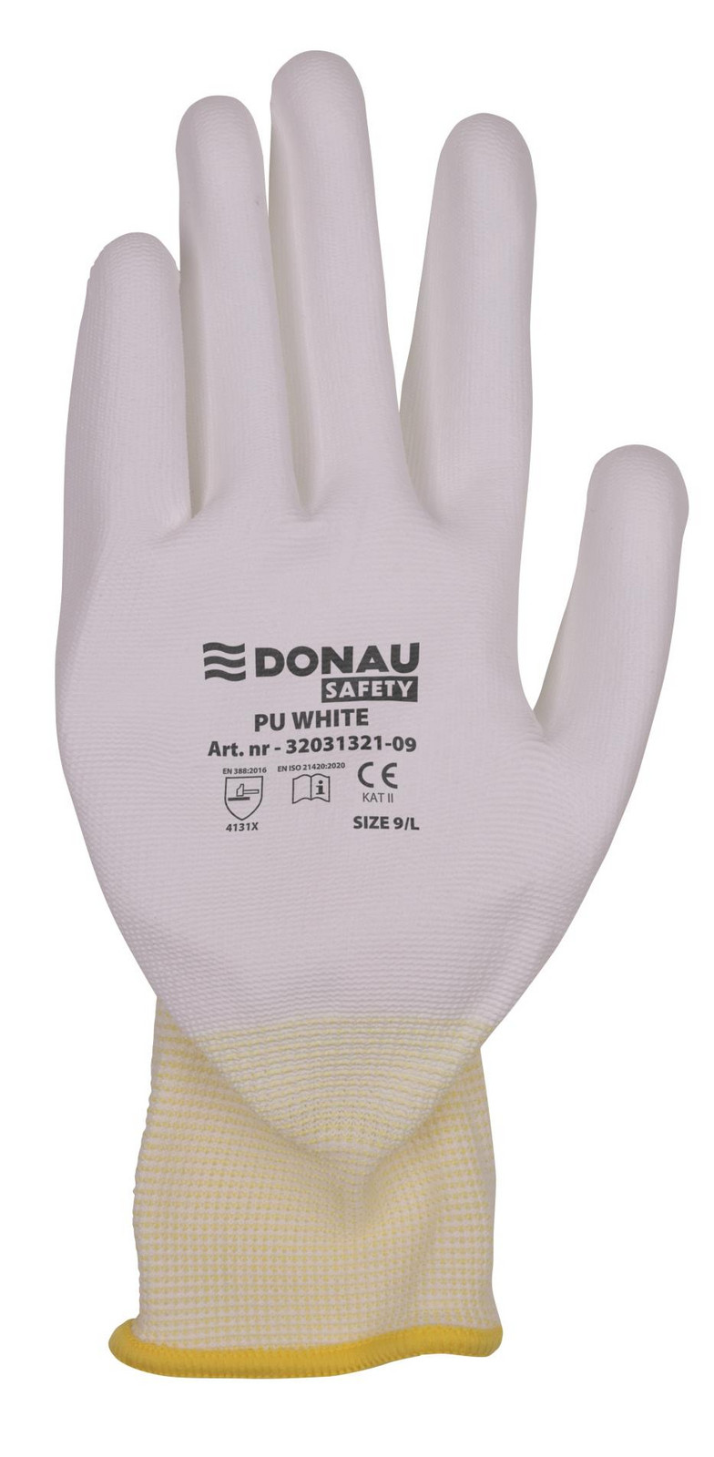 Rukavice Donau Safety PU - bílé, vel. 8