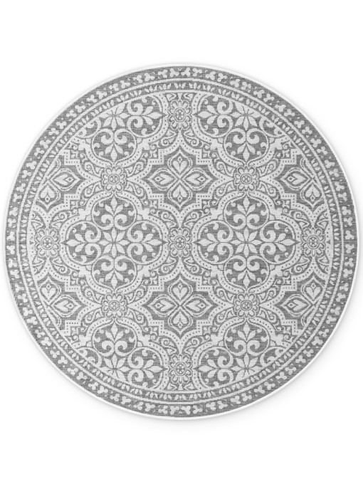 Oboustranný koberec Duet Rosel bílý / šedý kruh