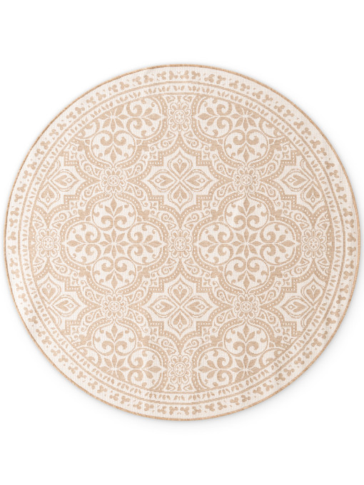 Oboustranný koberec Duet Rosel naturální / bílý kruh