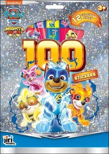 100 samolepek s omalovánkovými listy Tlapková patrola