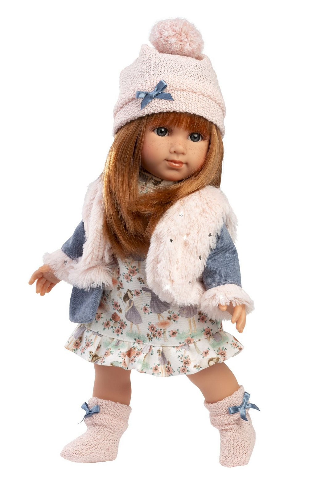Llorens 53555 NICOLE - realistická panenka s měkkým látkovým tělem - 35 cm
