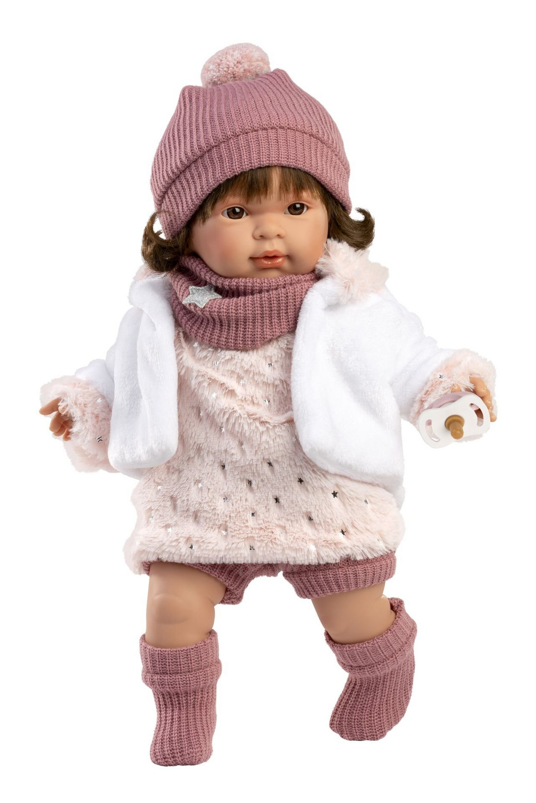 Llorens 42162 CARLA - realistická panenka se zvuky a měkkým látkovým tělem - 42 cm