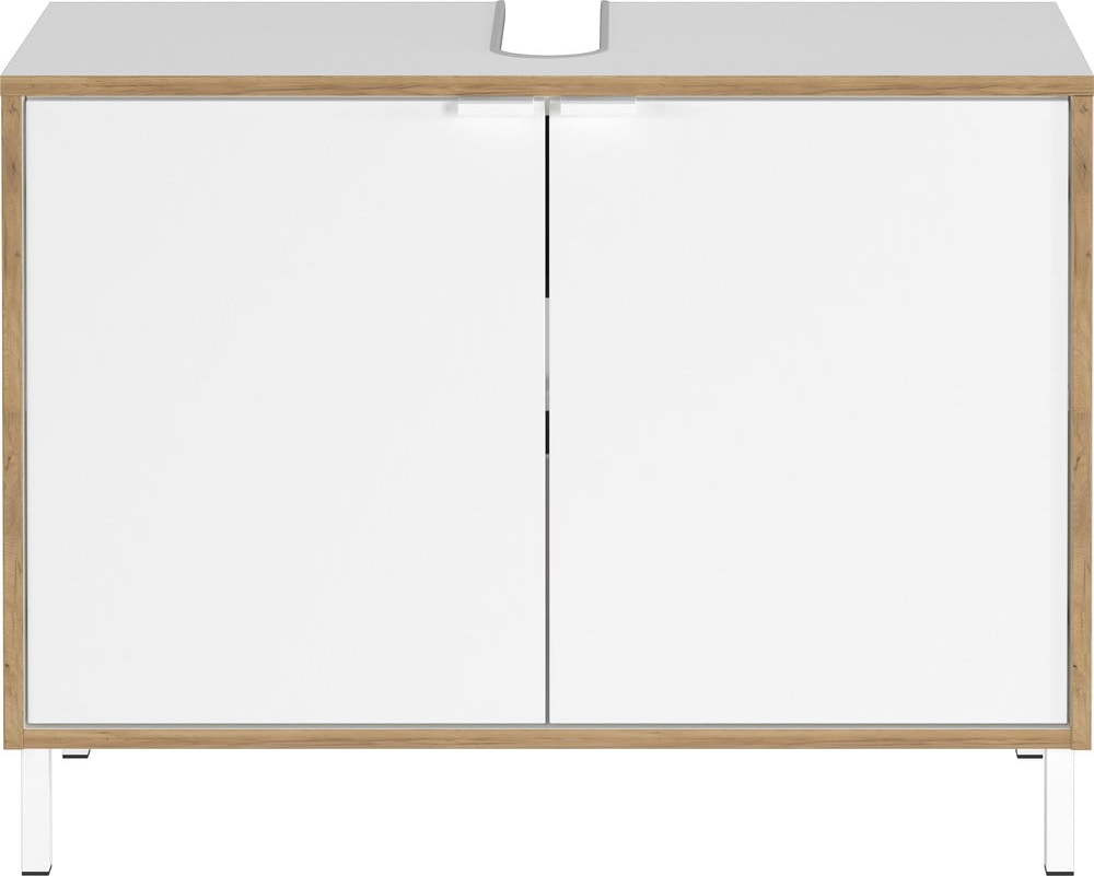 Bílá vysoká skříňka pod umyvadlo 80x60 cm Topeka – Germania