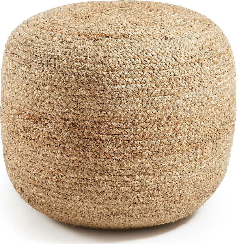 Jutový sedací puf Dip, přírodní