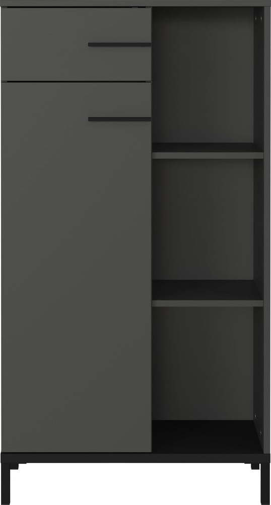 Antracitová knihovna 64x120x34 cm Rovigo – Germania