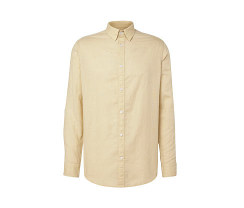 Tchibo - Košile s podílem lnu - pro muže - vel. M 48/50 - barva: žlutá
