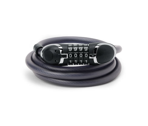 Tchibo - Extra dlouhý univerzální ocelový kabelový zámek - barva: černá