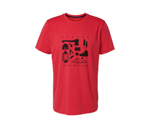 Tchibo - Tričko s potiskem - pro muže - vel. S 44/46 - barva: červená/s potiskem