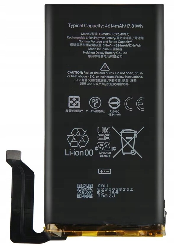 Nová baterie GMSB3 pro Pixel 6 GB7N6 G9S9B 4614 mAh Oem